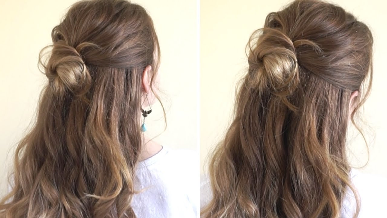 Easy half Bun | Hair Style 2 Easy half Bun Easy half Bun | Hair Style